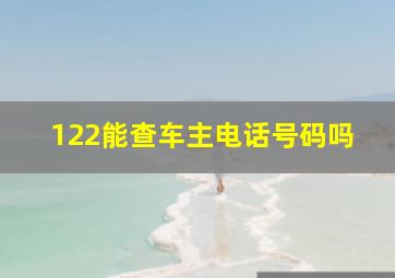 122能查车主电话号码吗