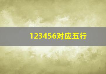 123456对应五行