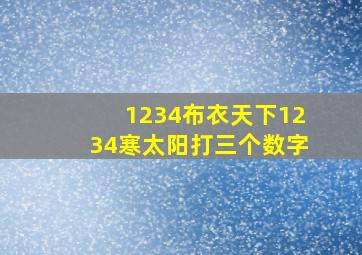 1234布衣天下1234寒太阳打三个数字