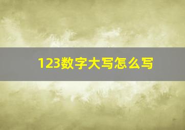 123数字大写怎么写