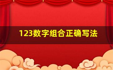 123数字组合正确写法