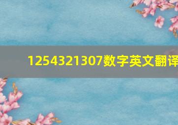 1254321307数字英文翻译