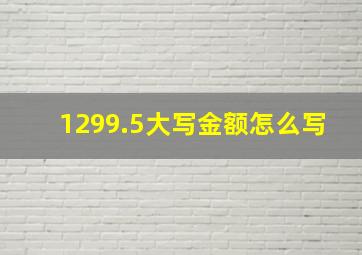 1299.5大写金额怎么写