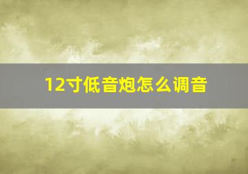 12寸低音炮怎么调音