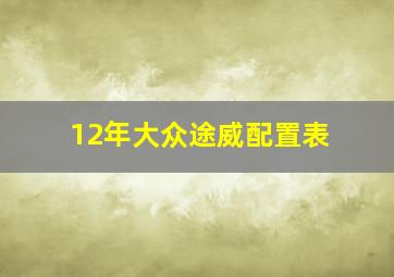 12年大众途威配置表