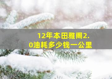 12年本田雅阁2.0油耗多少钱一公里