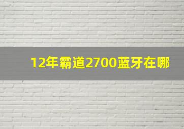 12年霸道2700蓝牙在哪