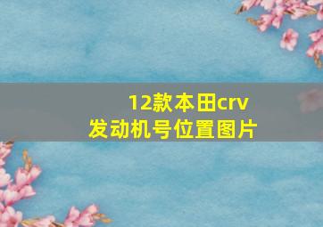 12款本田crv发动机号位置图片