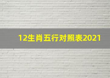 12生肖五行对照表2021