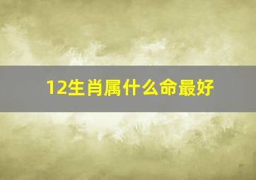 12生肖属什么命最好