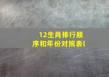 12生肖排行顺序和年份对照表l