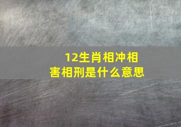 12生肖相冲相害相刑是什么意思