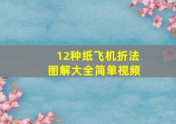 12种纸飞机折法图解大全简单视频