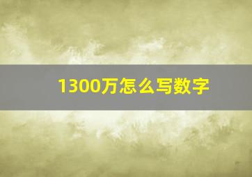 1300万怎么写数字