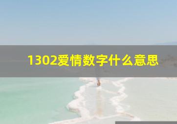 1302爱情数字什么意思