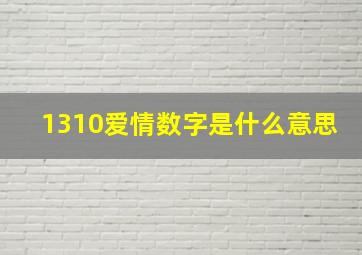 1310爱情数字是什么意思