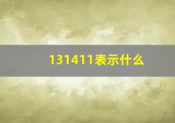 131411表示什么