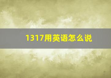 1317用英语怎么说