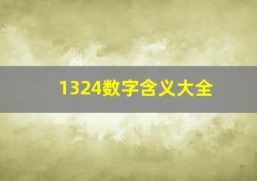 1324数字含义大全