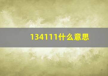 134111什么意思