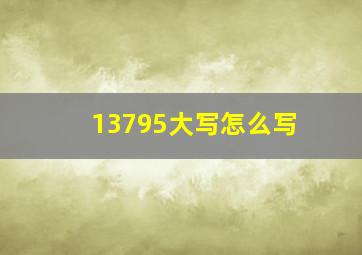 13795大写怎么写