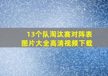 13个队淘汰赛对阵表图片大全高清视频下载