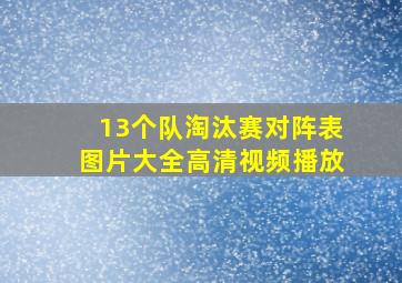 13个队淘汰赛对阵表图片大全高清视频播放