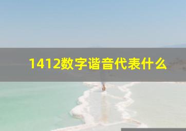 1412数字谐音代表什么