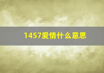 1457爱情什么意思