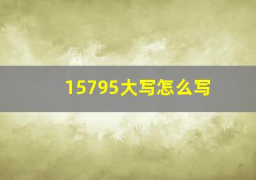 15795大写怎么写