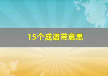 15个成语带意思