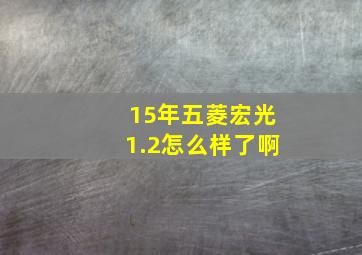 15年五菱宏光1.2怎么样了啊