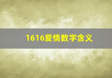 1616爱情数字含义