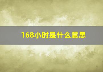 168小时是什么意思