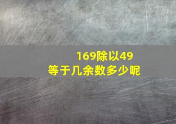 169除以49等于几余数多少呢