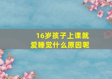 16岁孩子上课就爱睡觉什么原因呢