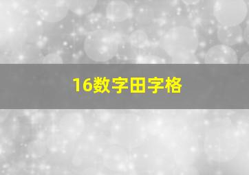 16数字田字格