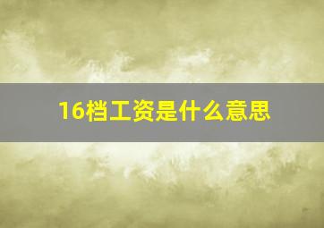 16档工资是什么意思