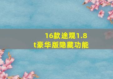 16款途观1.8t豪华版隐藏功能