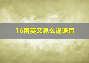 16用英文怎么说语音