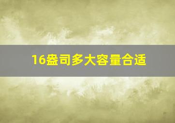 16盎司多大容量合适