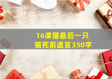 16课猫最后一只猫死前遗言350字