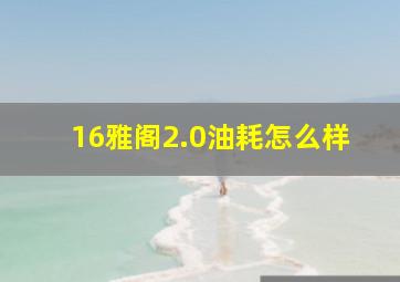 16雅阁2.0油耗怎么样