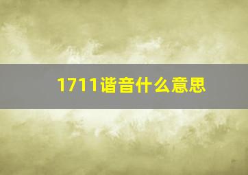 1711谐音什么意思