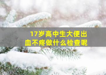 17岁高中生大便出血不疼做什么检查呢