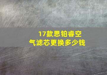 17款思铂睿空气滤芯更换多少钱