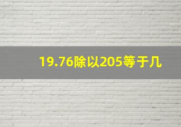 19.76除以205等于几