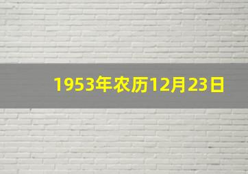 1953年农历12月23日