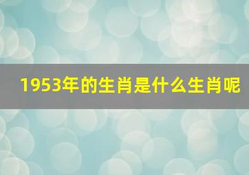 1953年的生肖是什么生肖呢