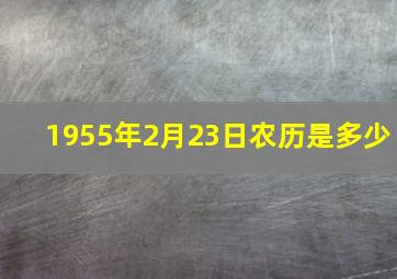 1955年2月23日农历是多少